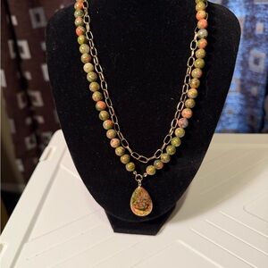 Elegant Unakite Beaded Necklace